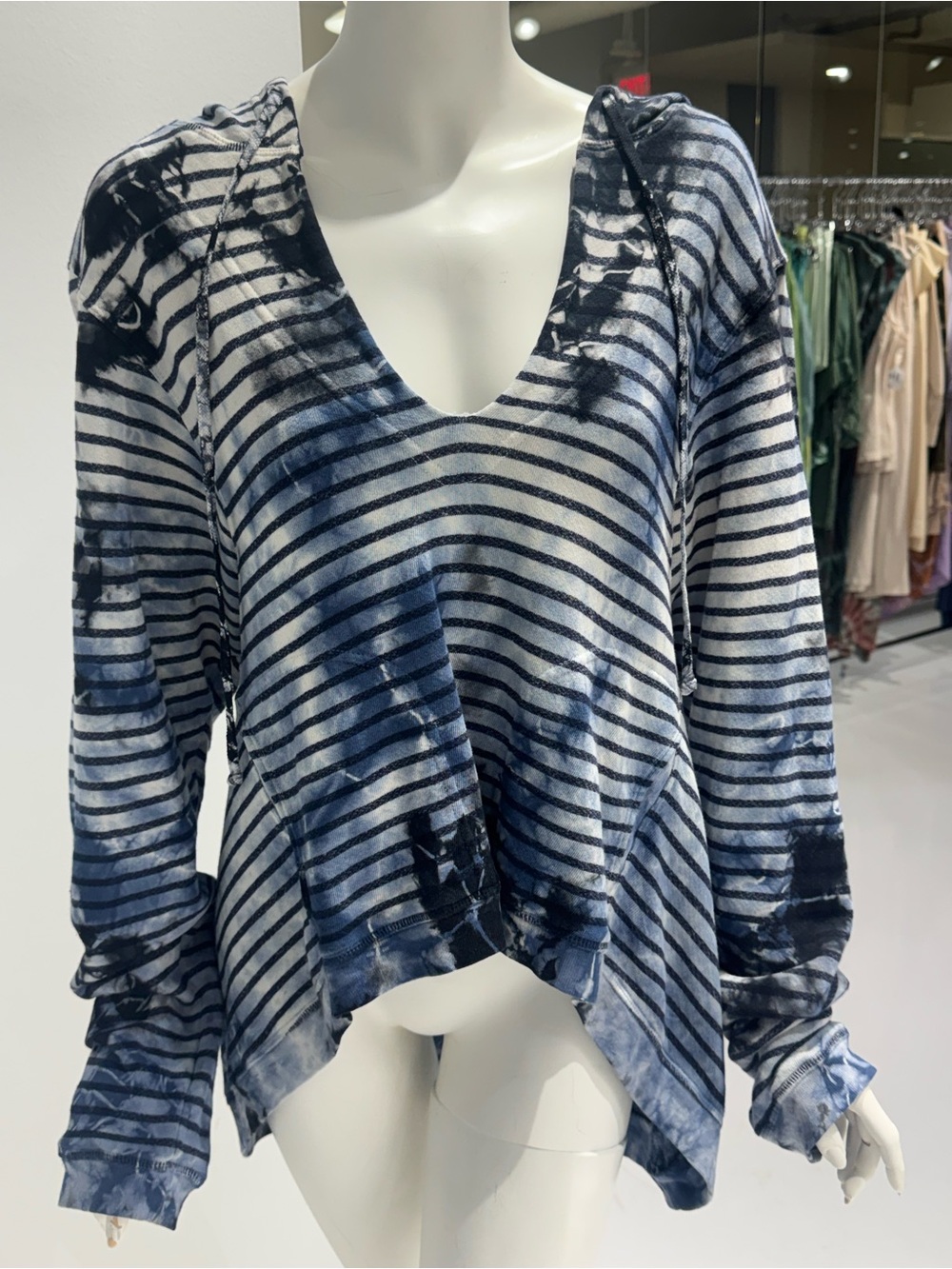 Hard Tail tie dye striped sweat shirt with hoodie size small